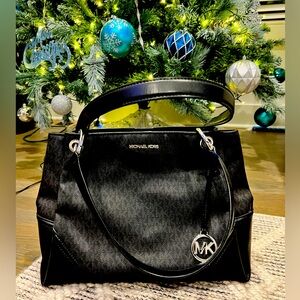 Authentic Michael Kors Black Signature Tote Bag - Excellent Condition